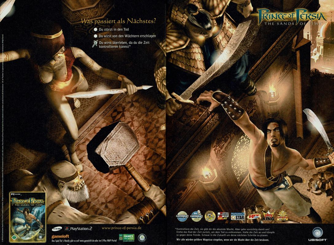 Prince of Persia: The Sands of Time Magazine Advertisement (Magazine Advertisements): GameStar (Germany), Issue 01/2004