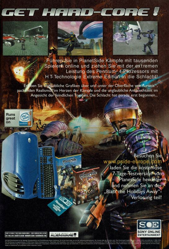 PlanetSide Magazine Advertisement (Magazine Advertisements): GameStar (Germany), Issue 01/2004