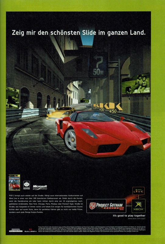 Project Gotham Racing 2 Magazine Advertisement (Magazine Advertisements): GameStar (Germany), Issue 01/2004