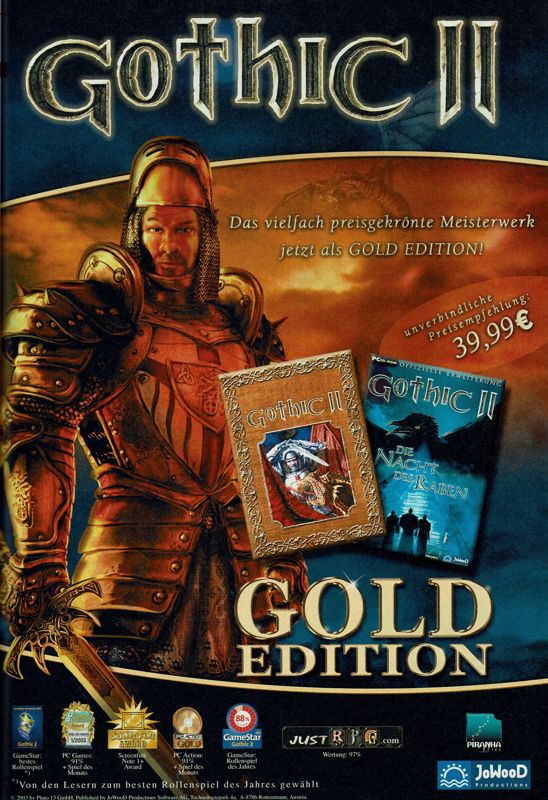 Gothic II: Gold Edition Magazine Advertisement (Magazine Advertisements): GameStar (Germany), Issue 04/2004