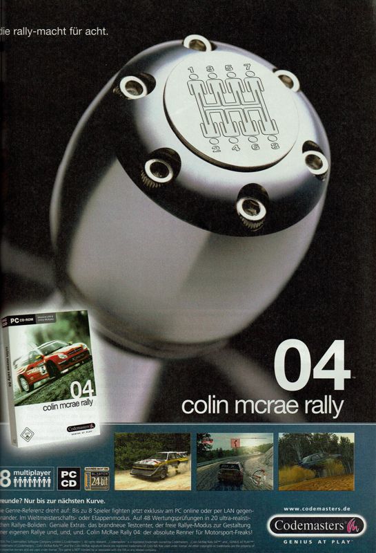 Colin McRae Rally 04 Magazine Advertisement (Magazine Advertisements): GameStar (Germany), Issue 05/2004