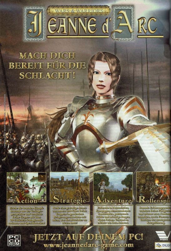 Wars and Warriors: Joan of Arc Magazine Advertisement (Magazine Advertisements): GameStar (Germany), Issue 04/2004
