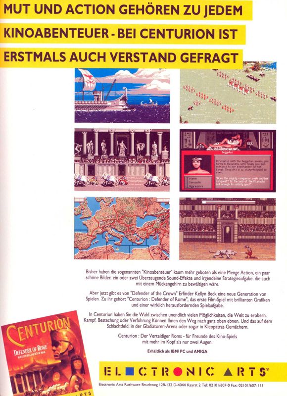 Centurion: Defender of Rome Magazine Advertisement (Magazine Advertisements): ASM (Germany), Issue 05/1991