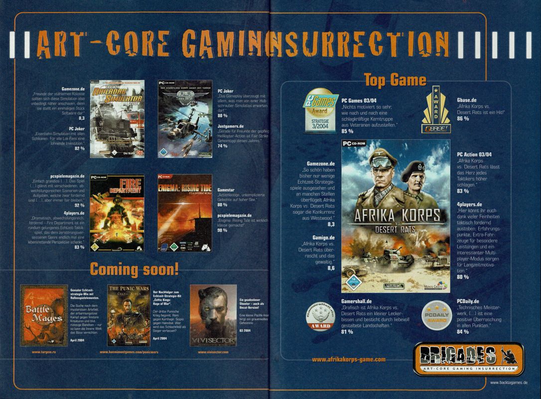 Enigma: Rising Tide Magazine Advertisement (Magazine Advertisements): GameStar (Germany), Issue 04/2004