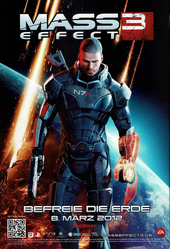 Mass Effect 3 Magazine Advertisement (Magazine Advertisements): GameStar (Germany), Issue 04/2012