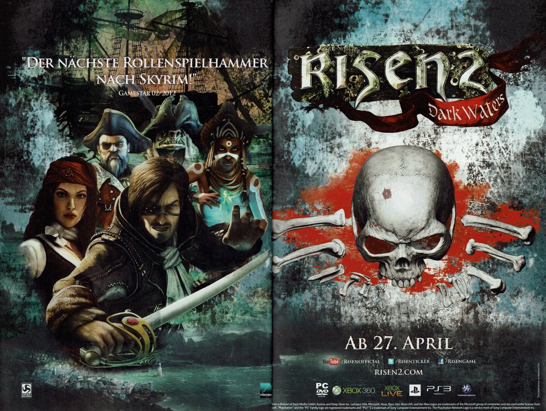 Risen 2: Dark Waters Magazine Advertisement (Magazine Advertisements): GameStar (Germany), Issue 04/2012