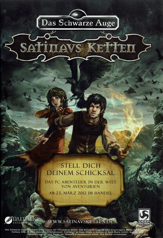 The Dark Eye: Chains of Satinav Magazine Advertisement (Magazine Advertisements): GameStar (Germany), Issue 04/2012