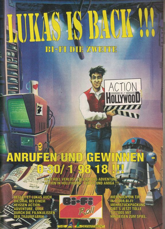 Bi-Fi Roll: Action in Hollywood Magazine Advertisement (Magazine Advertisements): Amiga Joker (Germany), Issue 5/1994