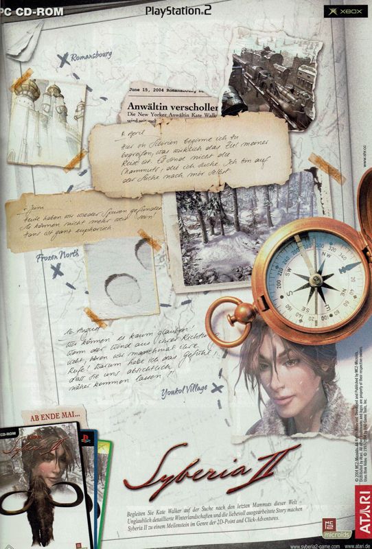Syberia II Magazine Advertisement (Magazine Advertisements): GameStar (Germany), Issue 06/2004