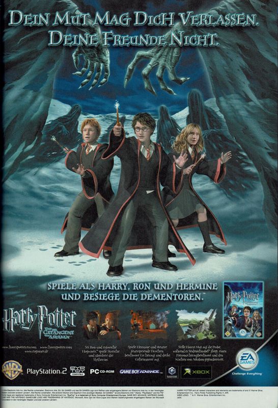 Harry Potter and the Prisoner of Azkaban Magazine Advertisement (Magazine Advertisements): GameStar (Germany), Issue 07/2004