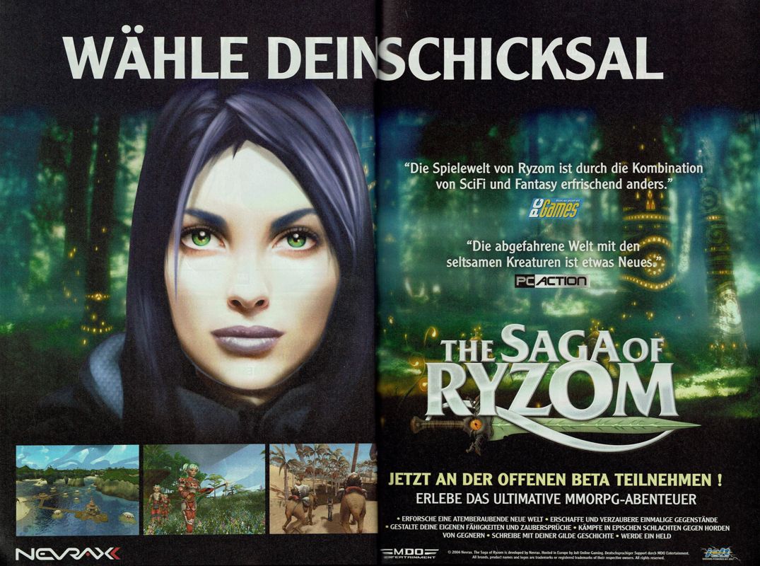 The Saga of Ryzom Magazine Advertisement (Magazine Advertisements): GameStar (Germany), Issue 07/2004
