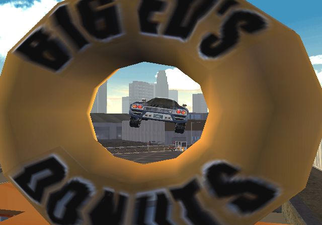 Supercar Street Challenge Screenshot (Activision E3 2001 Press Kit): LA donut (PC & PS2)