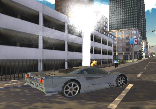 Supercar Street Challenge Screenshot (Activision E3 2001 Press Kit): LA fire hydrant (PS2)