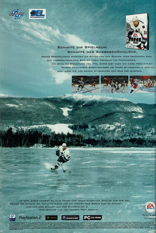NHL 2005 Magazine Advertisement (Magazine Advertisements): GameStar (Germany), Issue 11/2004