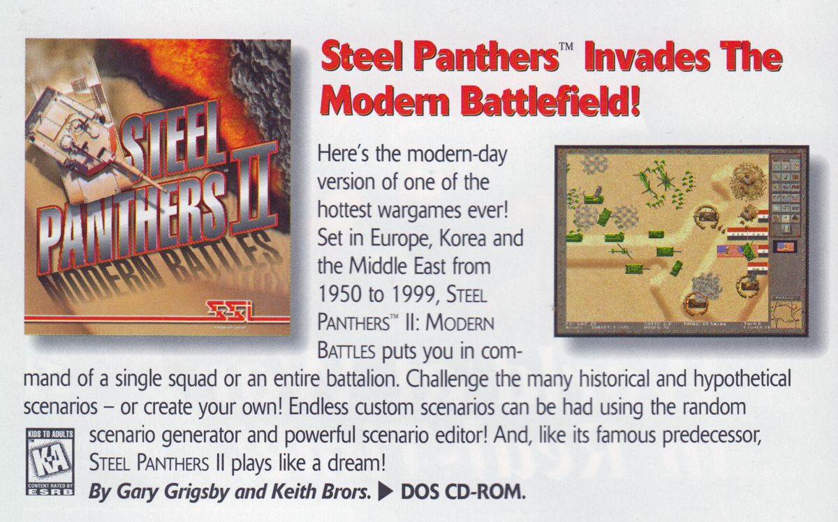 Steel Panthers II: Modern Battles Catalogue (Catalogue Advertisements): SSI Catalog 1996-1997