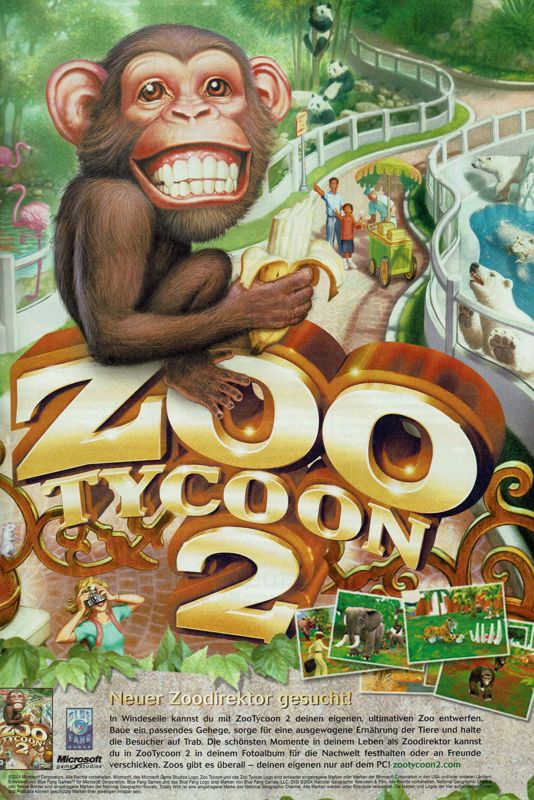Zoo Tycoon 2 Magazine Advertisement (Magazine Advertisements): GameStar (Germany), Issue 01/2005