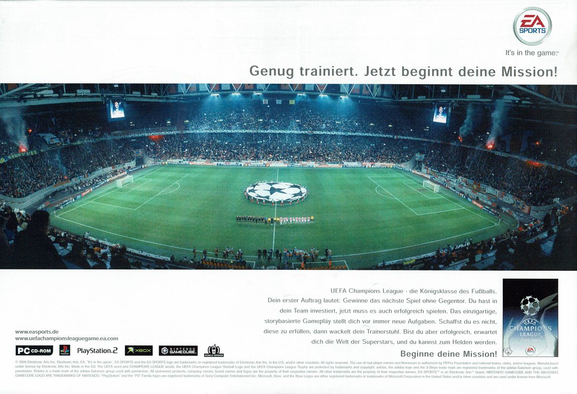 UEFA Champions League 2004-2005 Magazine Advertisement (Magazine Advertisements): GameStar (Germany), Issue 03/2005