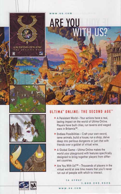 Ultima Online: The Second Age Catalogue (Catalogue Advertisements): Electronic Arts PC Entertainment Catalog 2000