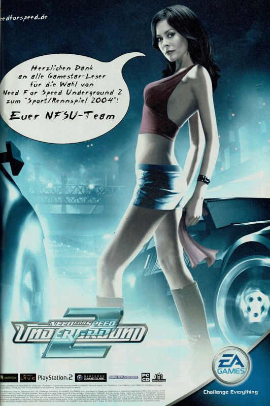Need for Speed: Underground 2 Magazine Advertisement (Magazine Advertisements): GameStar (Germany), Issue 05/2005
