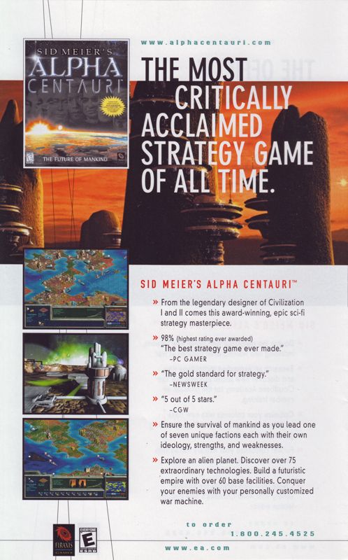 Sid Meier's Alpha Centauri Catalogue (Catalogue Advertisements): Electronic Arts PC Entertainment Catalog 2000