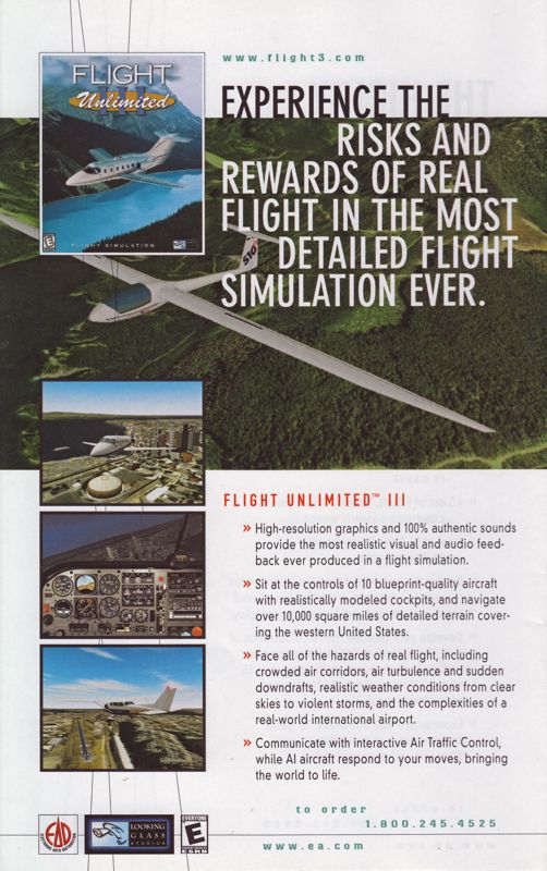 Flight Unlimited III Catalogue (Catalogue Advertisements): Electronic Arts PC Entertainment Catalog 2000