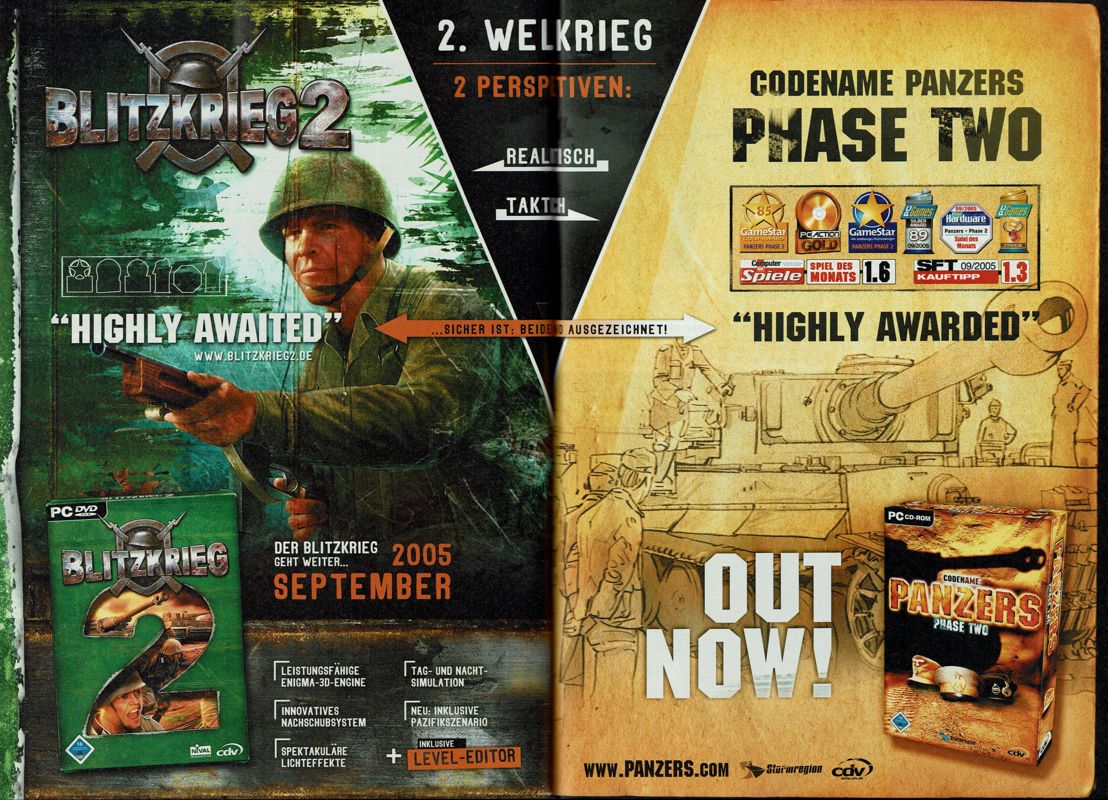 Blitzkrieg 2 Magazine Advertisement (Magazine Advertisements): GameStar (Germany), Issue 10/2005