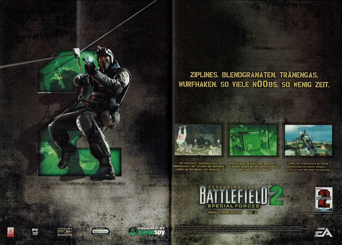 Battlefield 2: Special Forces Magazine Advertisement (Magazine Advertisements): GameStar (Germany), Issue 12/2005