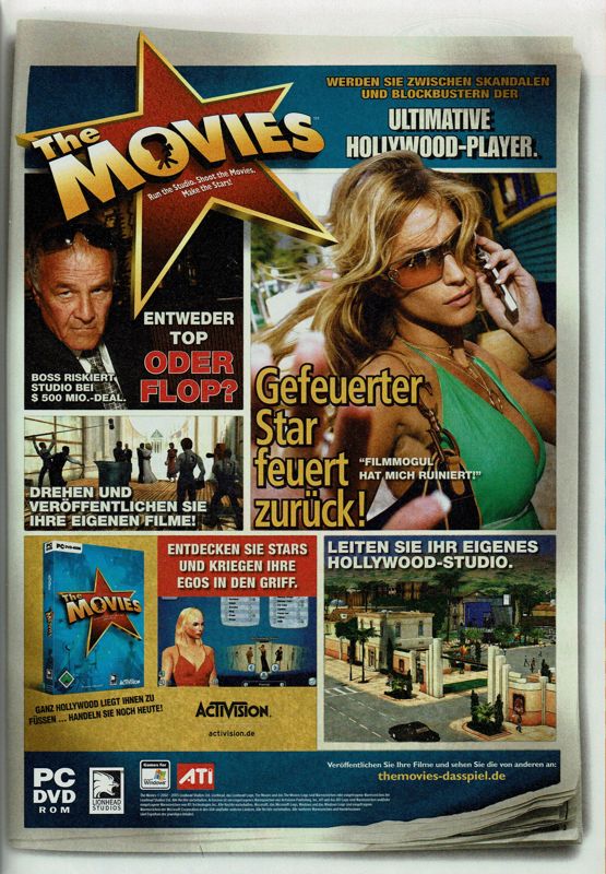 The Movies Magazine Advertisement (Magazine Advertisements): GameStar (Germany), Issue 01/2006