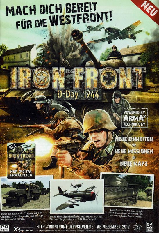Iron Front: Liberation 1944 Magazine Advertisement (Magazine Advertisements): GameStar (Germany), Issue 02/2013