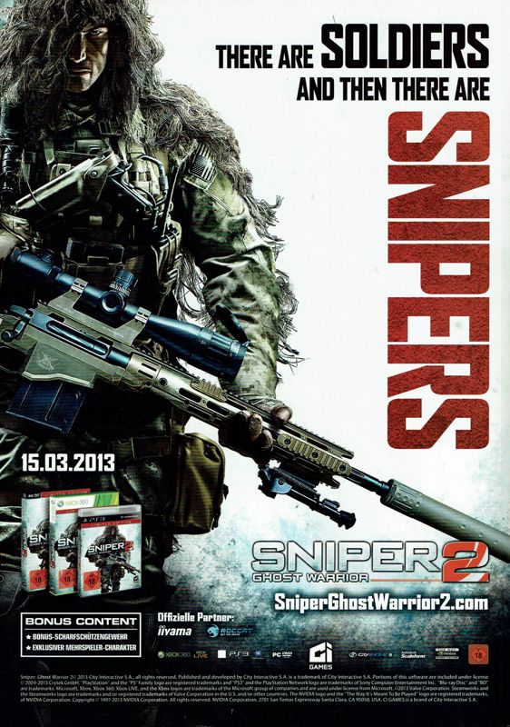 Sniper: Ghost Warrior 2 Magazine Advertisement (Magazine Advertisements): GameStar (Germany), Issue 05/2013