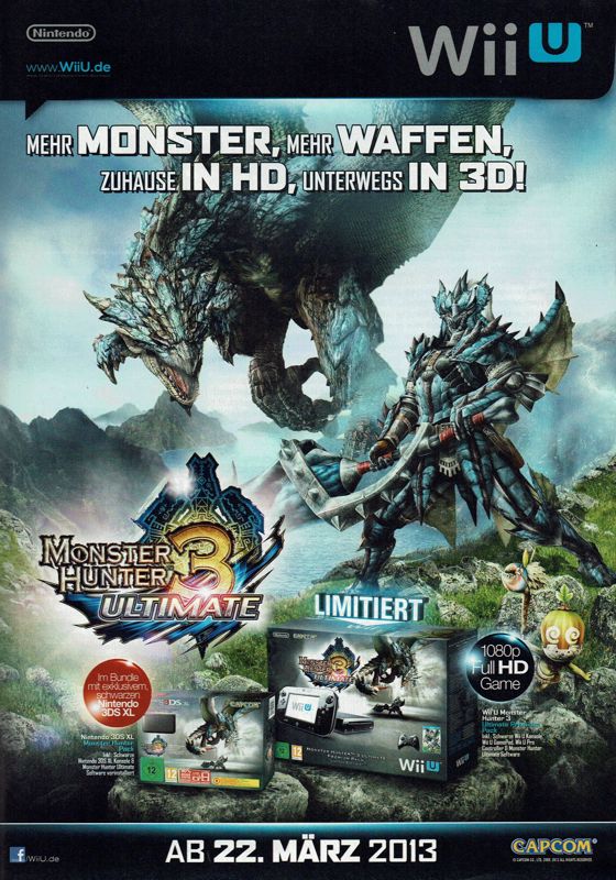 Monster Hunter 3: Ultimate Magazine Advertisement (Magazine Advertisements): GameStar (Germany), Issue 04/2013