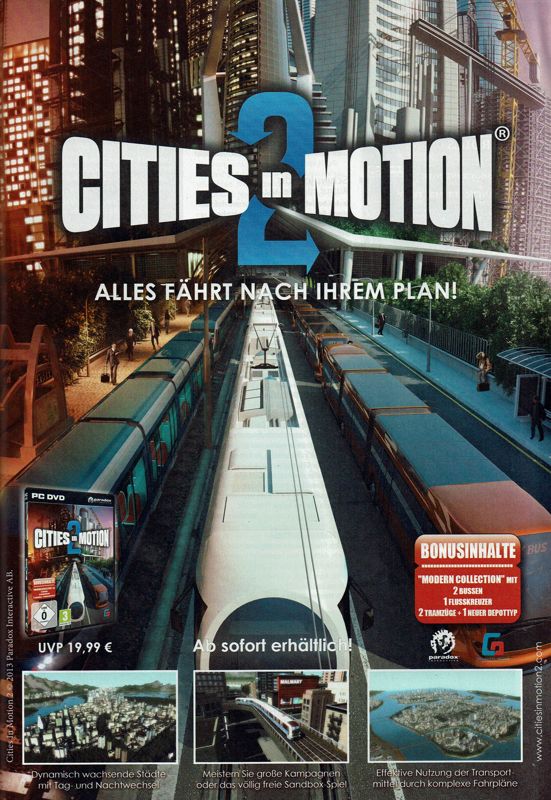 Cities in Motion 2 Magazine Advertisement (Magazine Advertisements): GameStar (Germany), Issue 06/2013