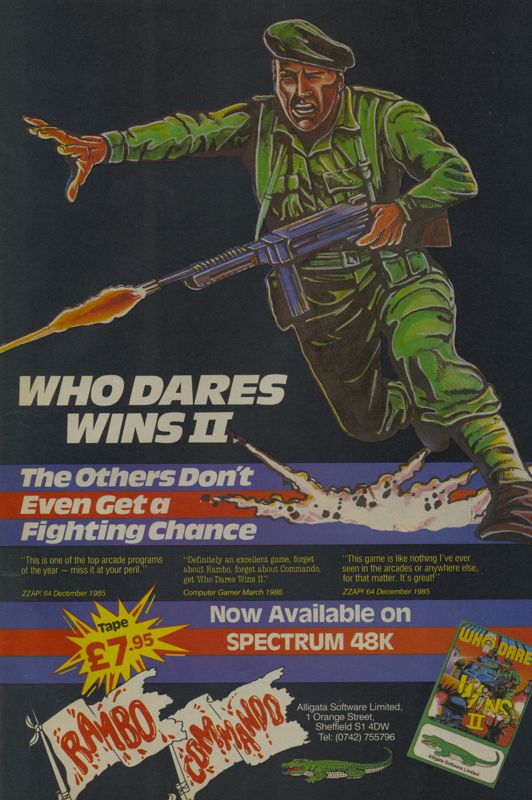 Who Dares Wins II Magazine Advertisement (Crash Magazine): Who Dares Wins II