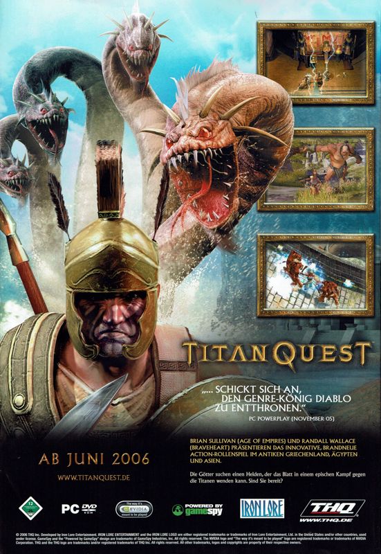 Titan Quest Magazine Advertisement (Magazine Advertisements): GameStar (Germany), Issue 06/2006
