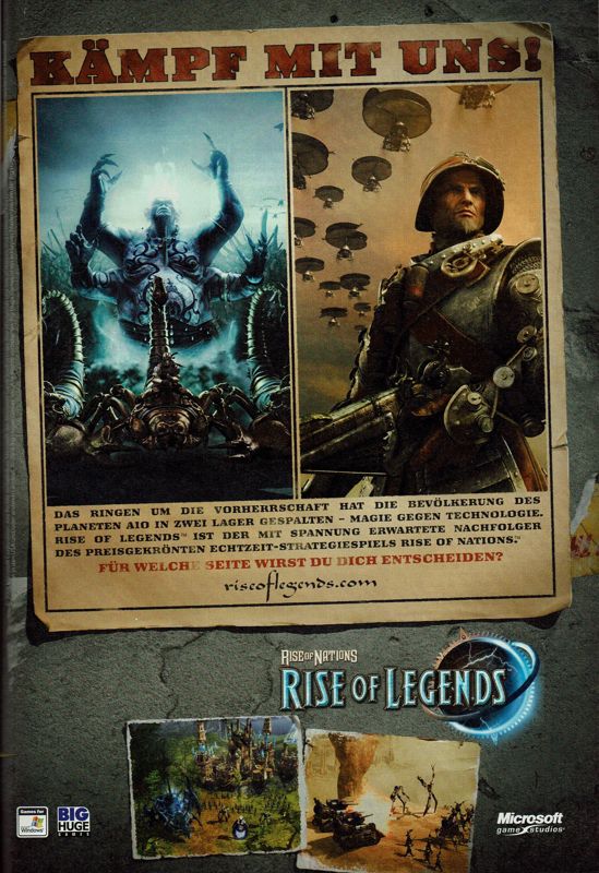 Rise of Nations: Rise of Legends Magazine Advertisement (Magazine Advertisements): GameStar (Germany), Issue 07/2006
