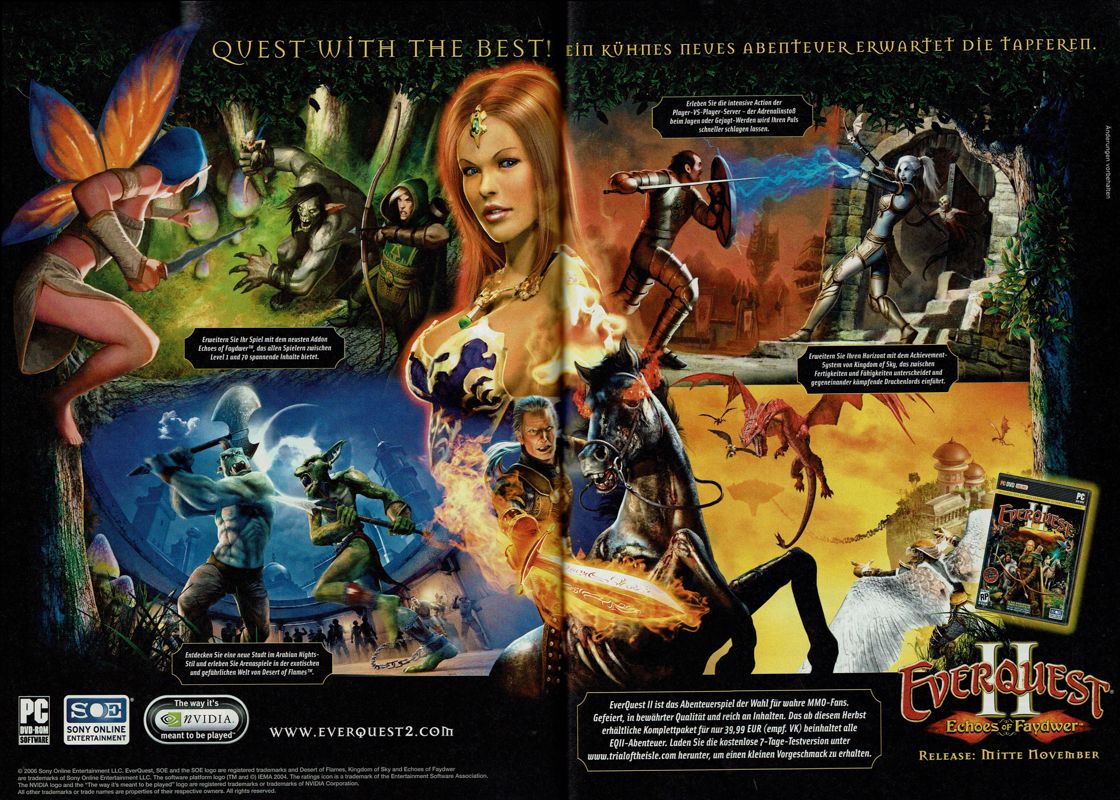 EverQuest II: Echoes of Faydwer Magazine Advertisement (Magazine Advertisements): GameStar (Germany), Issue 12/2006
