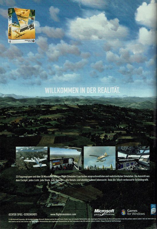 Microsoft Flight Simulator X Magazine Advertisement (Magazine Advertisements): GameStar (Germany), Issue 01/2007 Rotated