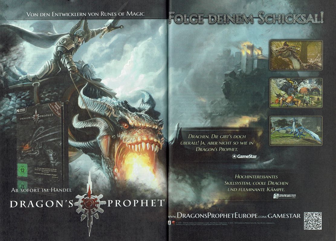 Dragon's Prophet Magazine Advertisement (Magazine Advertisements): GameStar (Germany), Issue 08/2013