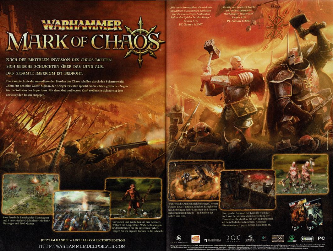 Warhammer: Mark of Chaos Magazine Advertisement (Magazine Advertisements): GameStar (Germany), Issue 02/2007