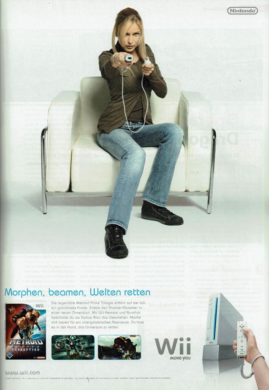 Metroid Prime 3: Corruption Magazine Advertisement (Magazine Advertisements): GameStar (Germany), Issue 12/2007