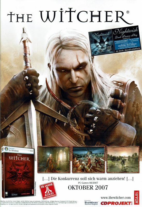 The Witcher Magazine Advertisement (Magazine Advertisements): GameStar (Germany), Issue 10/2007