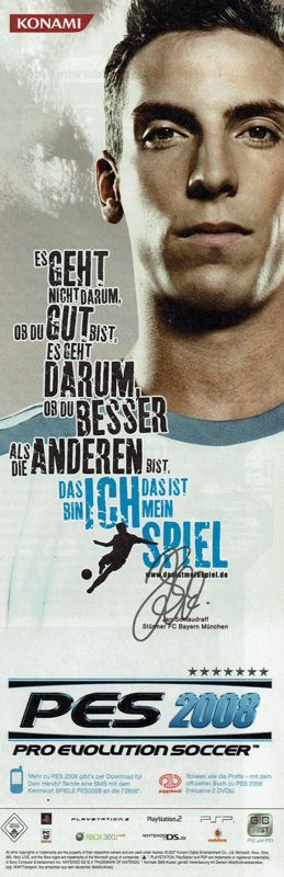 PES 2008: Pro Evolution Soccer Magazine Advertisement (Magazine Advertisements): GameStar (Germany), Issue 12/2007 Part 2