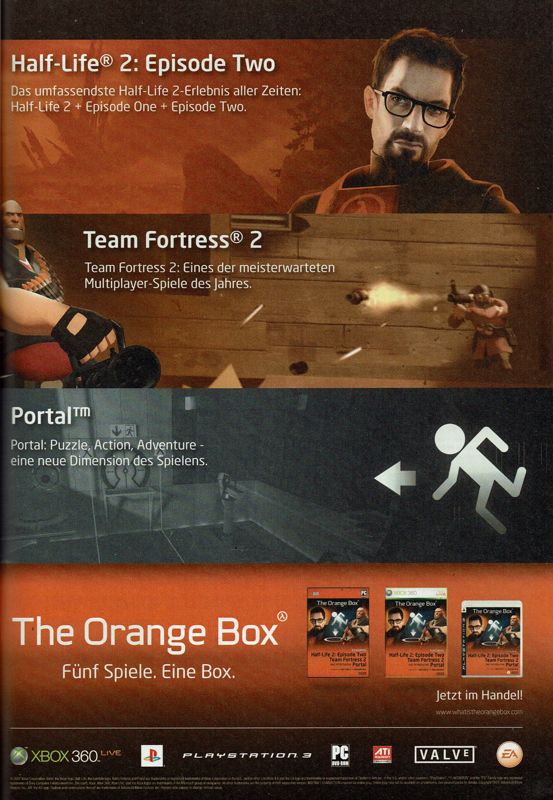 The Orange Box Magazine Advertisement (Magazine Advertisements): GameStar (Germany), Issue 12/2007