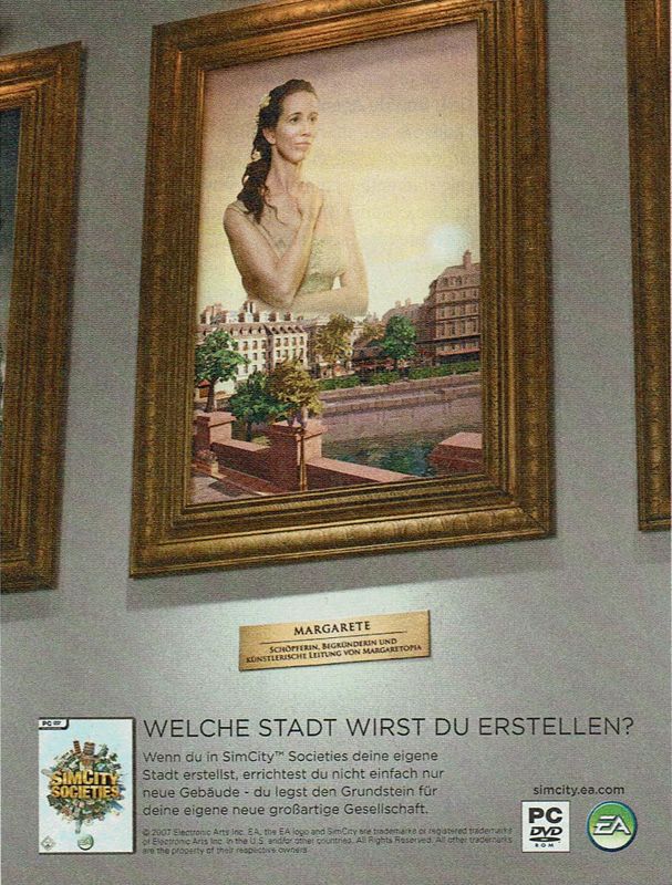 SimCity Societies Magazine Advertisement (Magazine Advertisements): GameStar (Germany), Issue 01/2008 Part 3