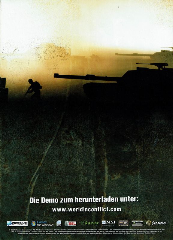World in Conflict Magazine Advertisement (Magazine Advertisements): GameStar (Germany), Issue 12/2007 Insert, Part 5