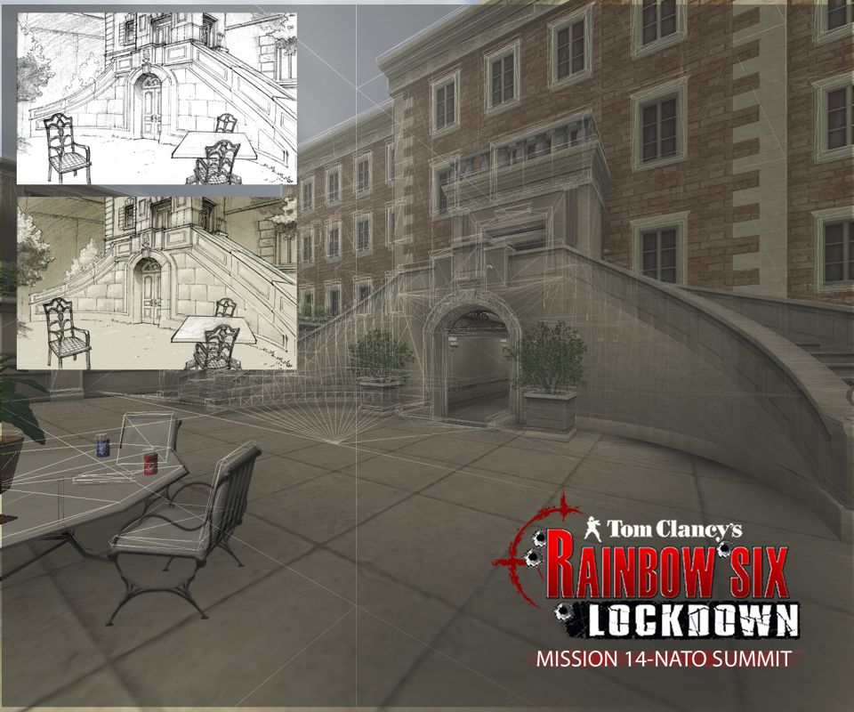 Tom Clancy's Rainbow Six: Lockdown Concept Art (Ubisoft Press Kit E3 2005): M14 Terrace