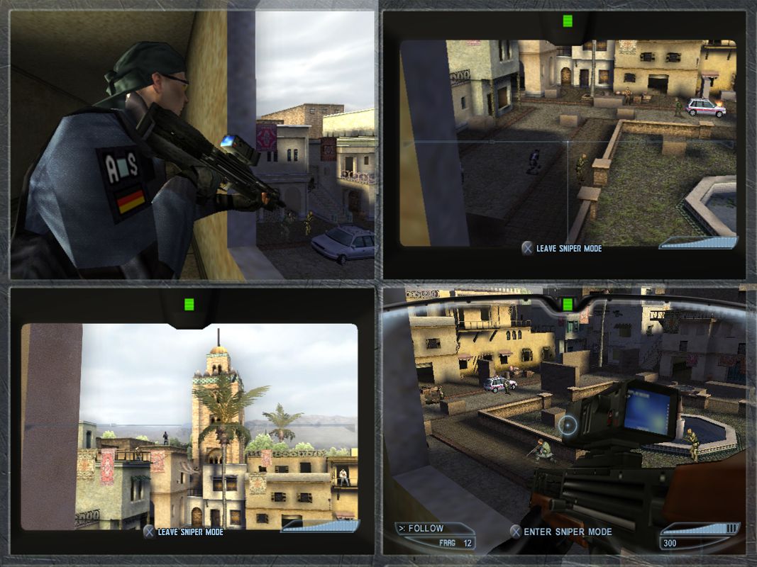 Tom Clancy's Rainbow Six: Lockdown Screenshot (Ubisoft Press Kit E3 2005): Dual Perspective Screen Mission 11 Sniper (PS2)