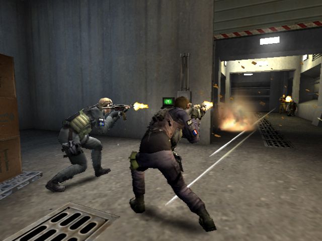 Tom Clancy's Rainbow Six: Lockdown Screenshot (Ubisoft Press Kit E3 2005): Mercenary Base Firefight (PS2)
