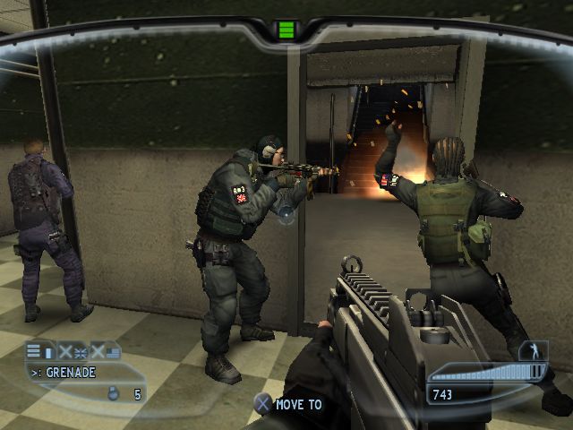 Tom Clancy's Rainbow Six: Lockdown Screenshot (Ubisoft Press Kit E3 2005): Door Grenade (PS2)