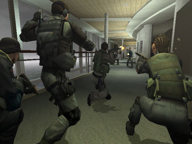 Tom Clancy's Rainbow Six: Lockdown Screenshot (Ubisoft Press Kit E3 2005): SP corridor (Xbox)